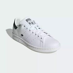 Adidas Originals Women's White Mini trefoil black Stan Smith Shoes IE0459
